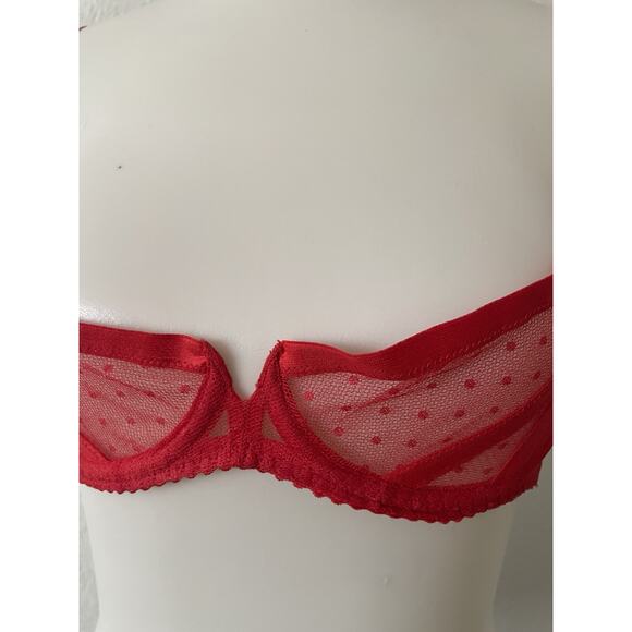 Agent Provocateur Bra Ellora Demi Polka Dot Sheer Lingerie - Picture 2 of 12